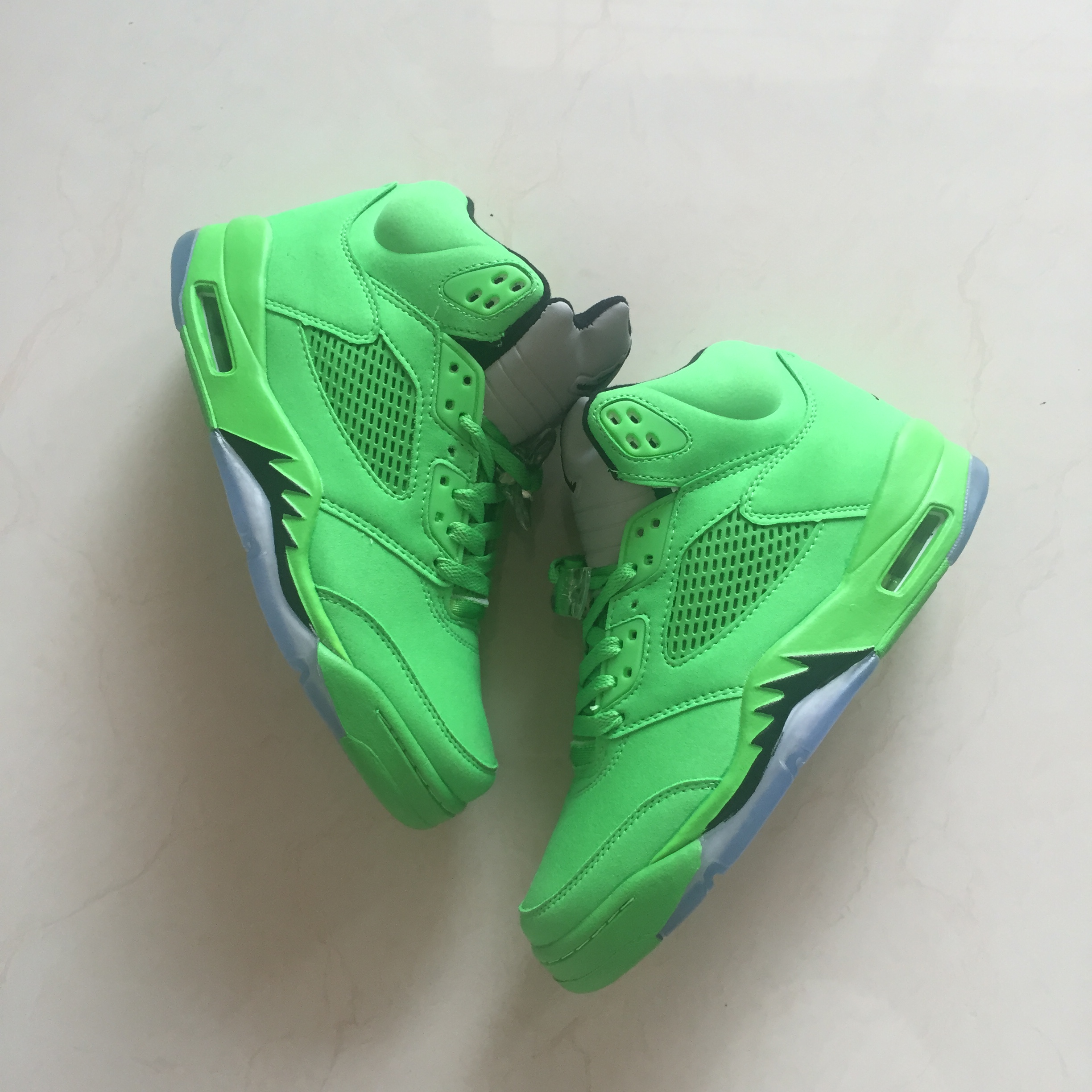 2018 Men Air Jordan 5 All Green Shoes - Click Image to Close